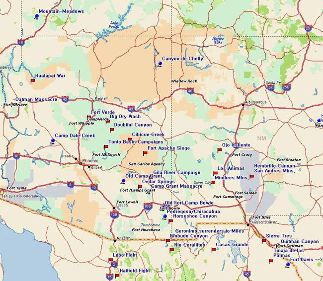 Southwest United States Frontier Historical Map