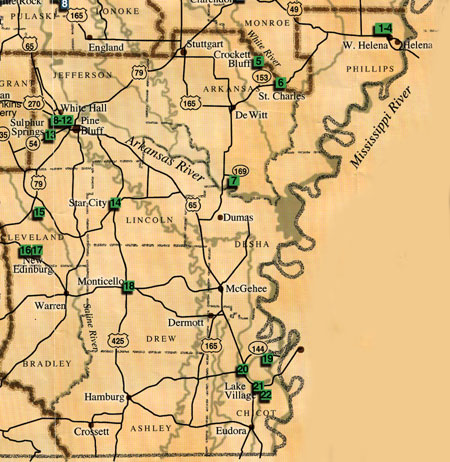 Southeast Arkansas Map