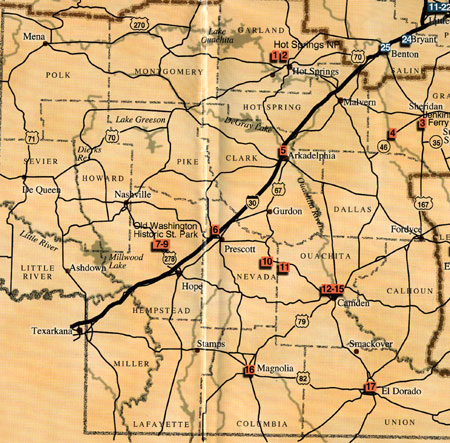 Southwest Arkansas Map