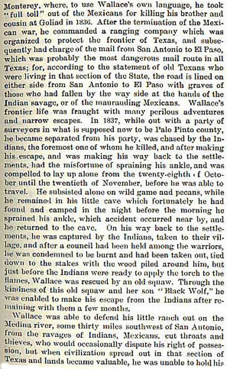 Big Foot Wallace story by Wilbarger