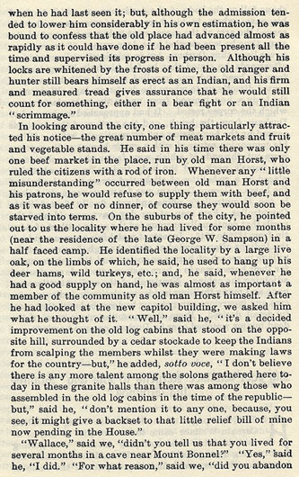 Big Foot Wallace Returns to his Old "Stamping Grounds"