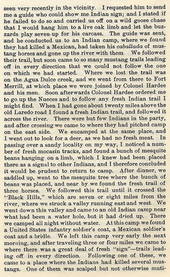 Big Foot Wallace Returns to his Old "Stamping Grounds"