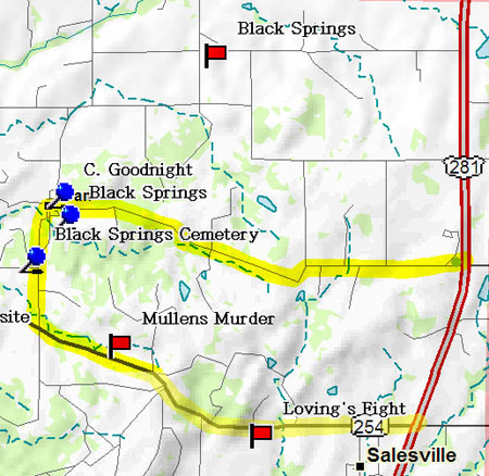 Map of Black Springs Road Trip