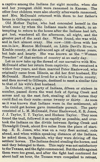 Blanco, Mason, Kimble and Gillespie Counties story from the book Indian Depredations in Texas by J. W. Wilbarger