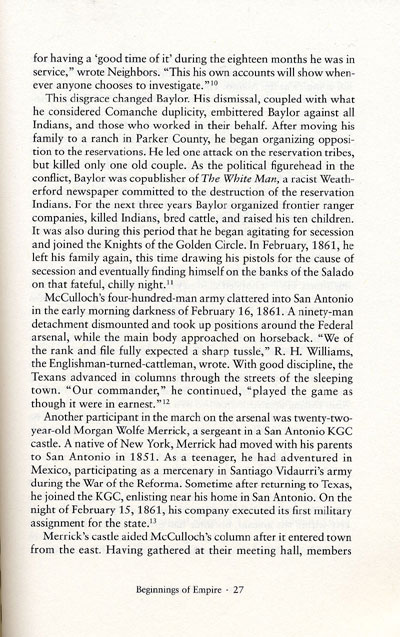 Donald S. Frazier's description of John R. Baylor in his book, Blood & Treasure