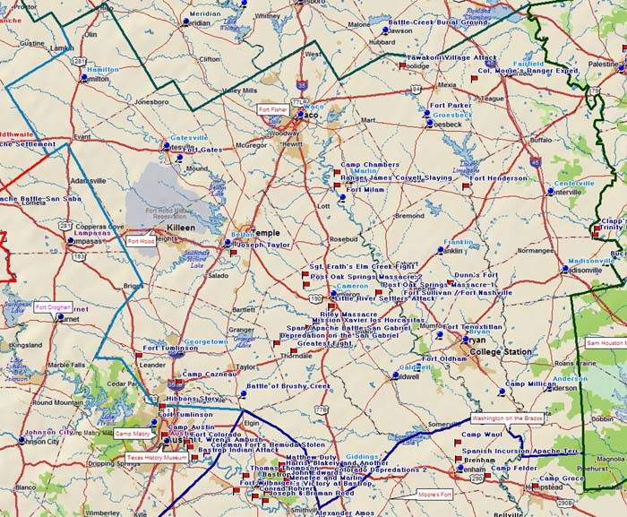 Map of the Texas Brazos Region
