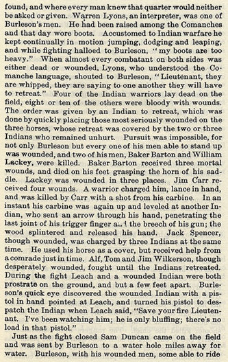 Major Ed Burleson's Fight with Foot Indians