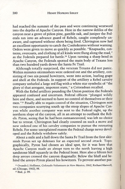 Battle of Glorieta from the book, Confederate General, by Jerry Thompson