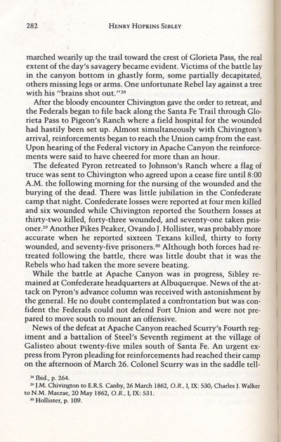 Battle of Glorieta from the book, Confederate General, by Jerry Thompson