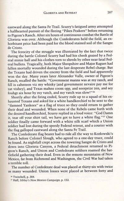 Battle of Glorieta from the book, Confederate General, by Jerry Thompson