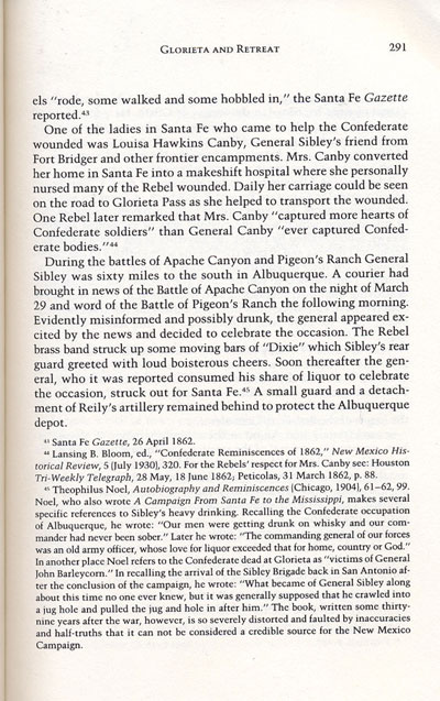 Battle of Glorieta from the book, Confederate General, by Jerry Thompson