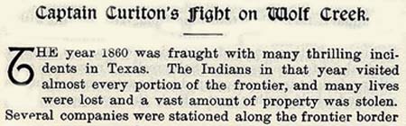 Captain Cureton story by Wilbarger