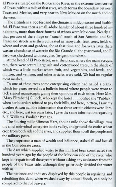 W.W. Mills First-Hand Account of 1858 El Paso