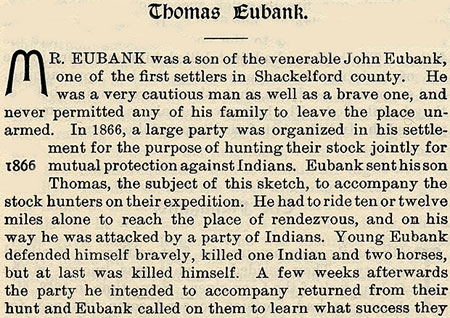 Eubank story by Wilbarger