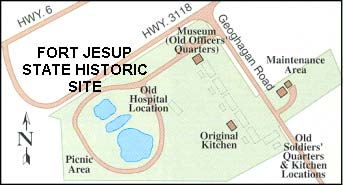 Map of Fort Jesup State Historic Site