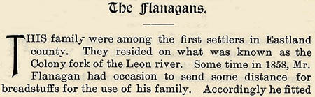 Flanagan story by Wilbarger