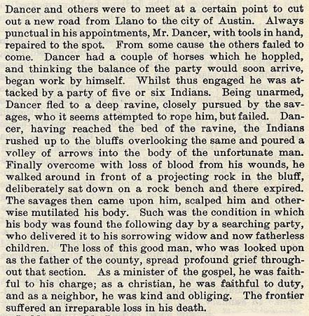 Jonas Dancer story by Wilbarger