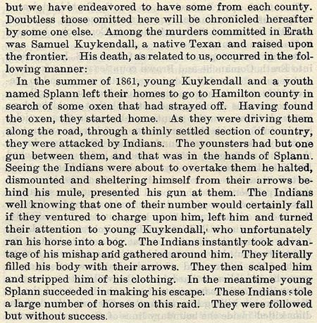 Sameul Kuykendall story by Wilbarger