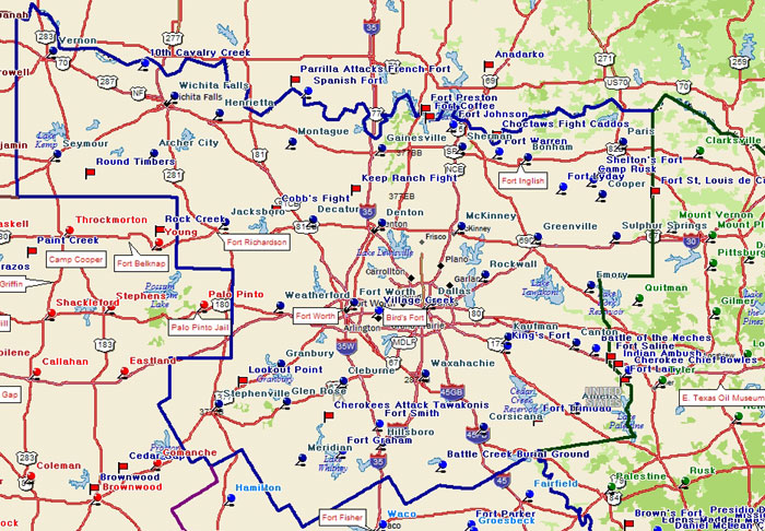 Map of the Texas Lakes Region