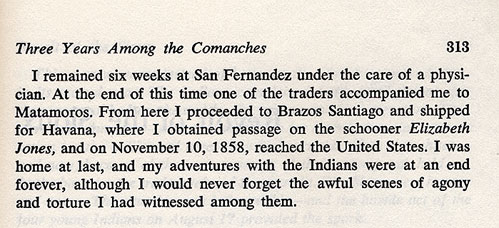 Three Years Among the Comanches - Escape