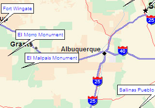 Map of Albuquerque, New Mexico