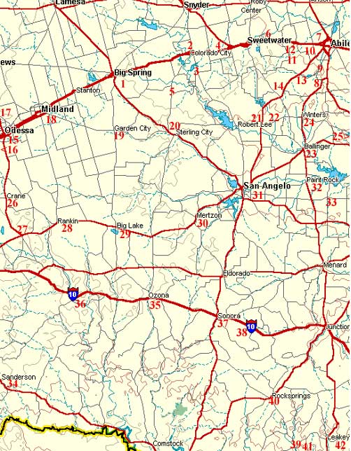 Texas Fort-Overland Trail Map