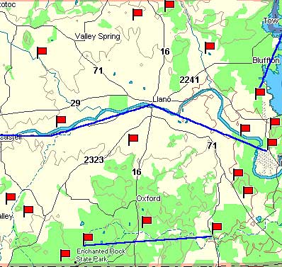 Llano County Map