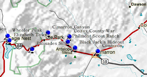 Northwest Part of Northeastern New Mexico Map