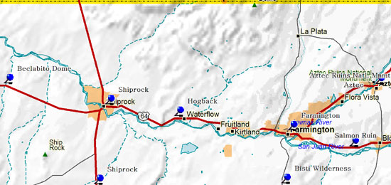 Northwest Part of Northwestern New Mexico Map