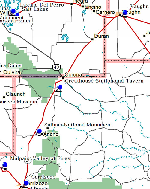 Map of Northwestern Part of Southeastern New Mexico