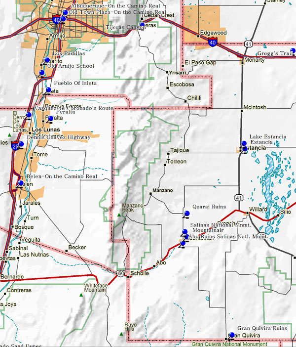 Southern Albuquerque New Mexico Map