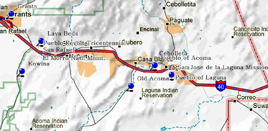 Southeast Part of Northwestern New Mexico Map