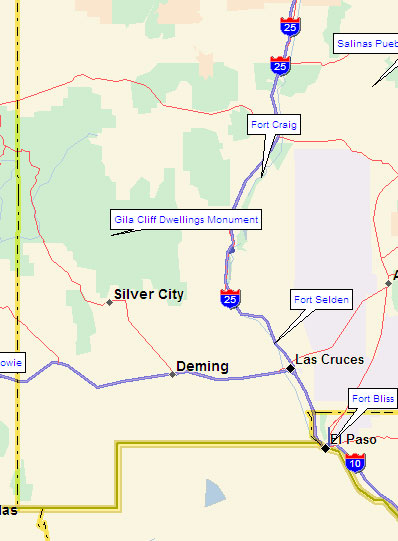 Southwestern New Mexico Map