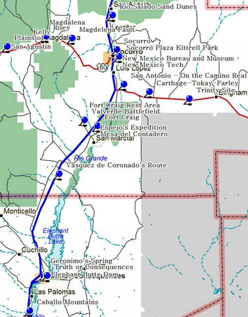 Northeast Part of Southwestern New Mexico Map