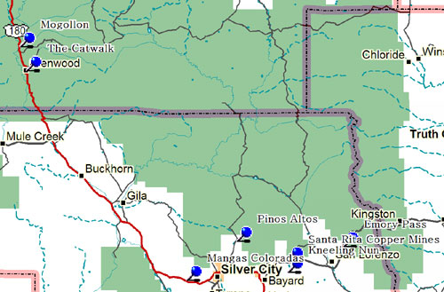 Northwest Part of Southwestern New Mexico Map