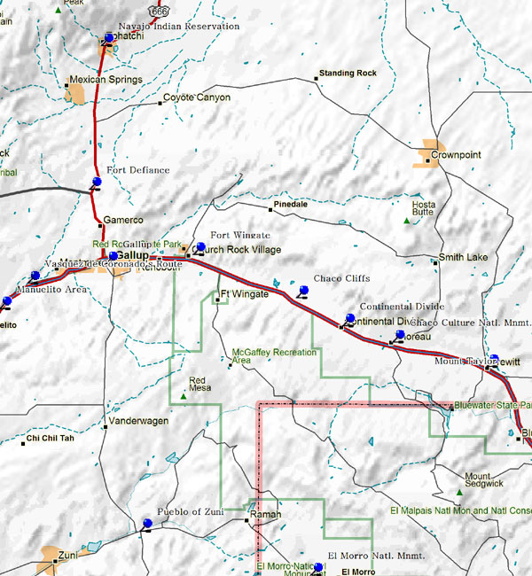 Southwest Part of Northwestern New Mexico Map