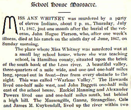 Ann Whitney story by Wilbarger
