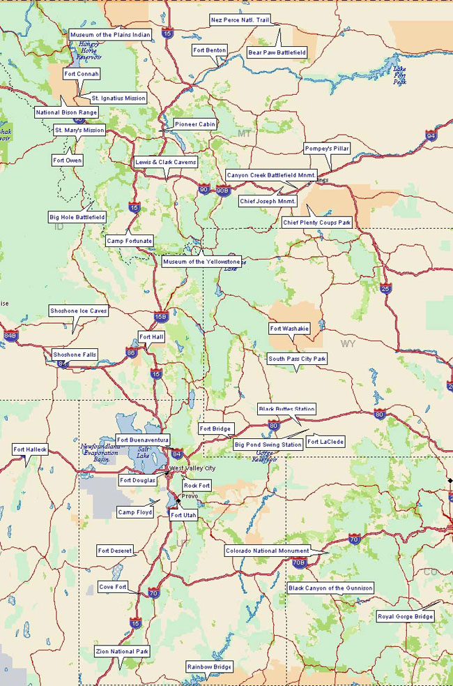 Map of East Mountain Forts