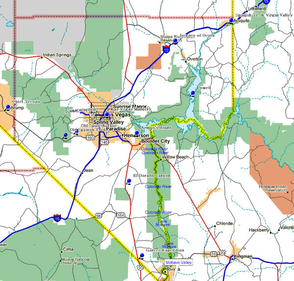 Map of Clark County Nevada Historical Markers