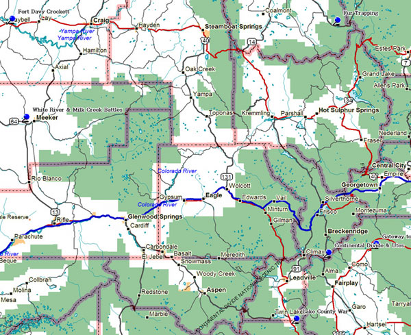 Map of Northwest Colorado Historical Markers