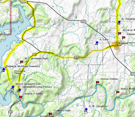 Map of Possum Kingdom Road Trip