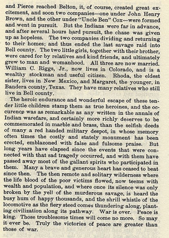 The Riggs Massacre story from the book Indian Depredations in Texas by J. W. Wilbarger