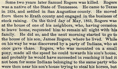 Samuel Rogers story by Wilbarger