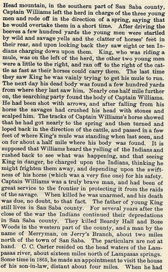 Murders and Battles in San Saba and Llano Counties story from the book Indian Depredations in Texas by J. W. Wilbarger