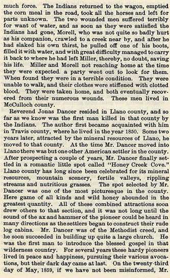 Murders and Battles in San Saba and Llano Counties story from the book Indian Depredations in Texas by J. W. Wilbarger