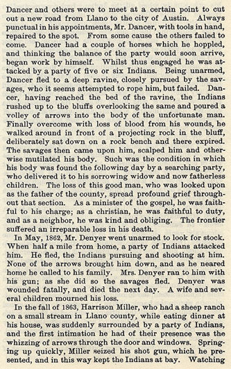 Murders and Battles in San Saba and Llano Counties story from the book Indian Depredations in Texas by J. W. Wilbarger
