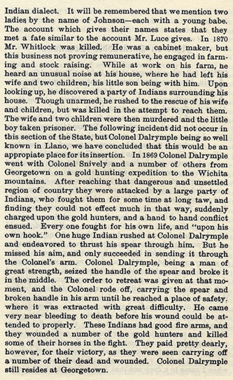 Murders and Battles in San Saba and Llano Counties story from the book Indian Depredations in Texas by J. W. Wilbarger