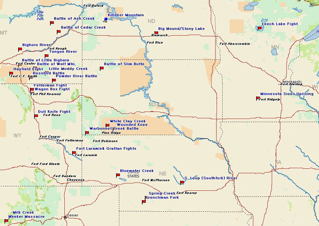 North Central United States Frontier Historical Map