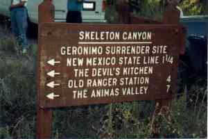 Picture of Skeleton Canyon Marker