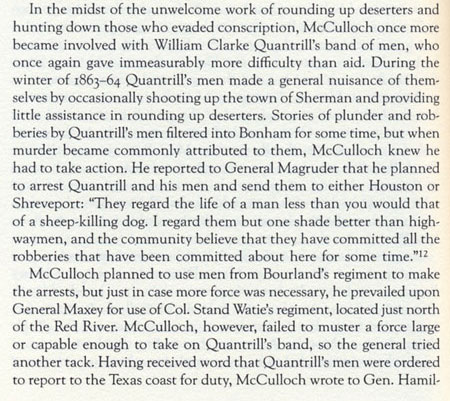 Quantrill and Bloody Bill Anderson Have a Falling Out Throckmorton Drives 'Em Out of Texas